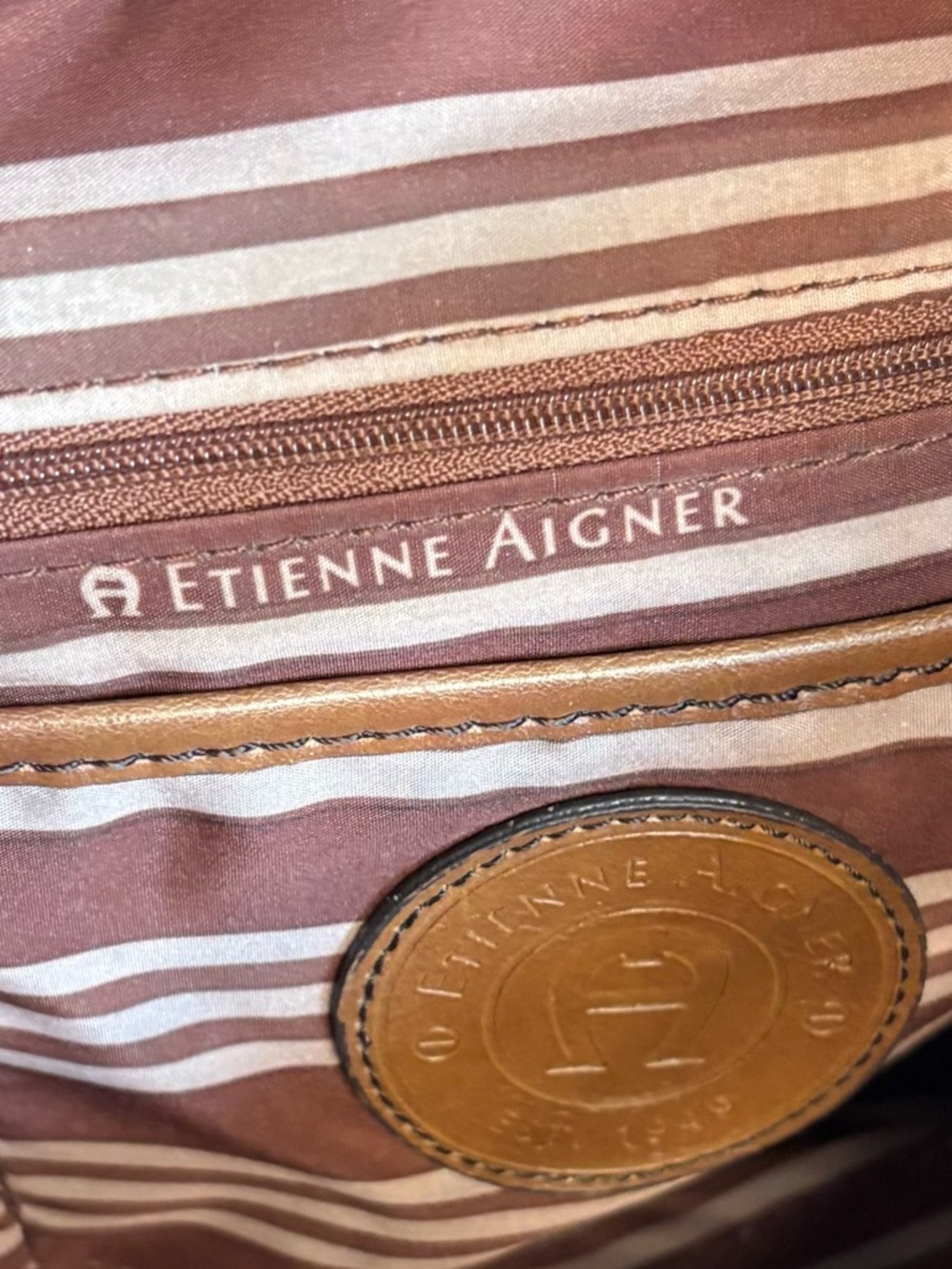 Etiene Aigner Beige Floral Canvas Shoulder Bag Vintage Cottagecore Boho - Picture 3 of 11